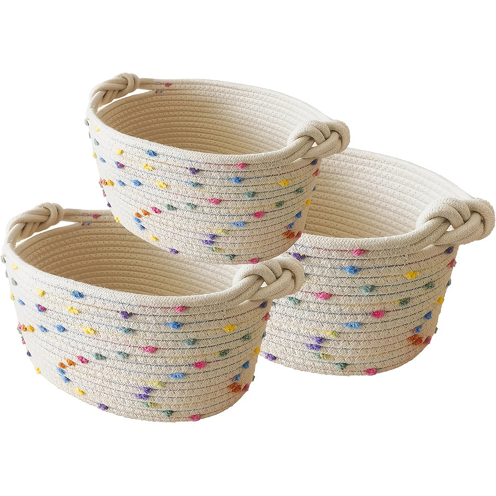 Small Woven Rope Storage Basket, 1pc Decorative Organizer Bin, Cute Storage Box for Toys, Shelves And Closet Organization, Ideal Gift for Mother'S Day And Father'S Day, Shelf Baskets