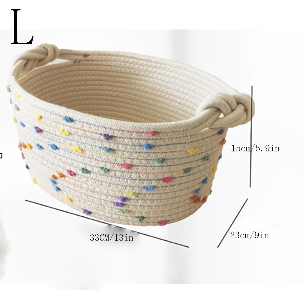 Small Woven Rope Storage Basket, 1pc Decorative Organizer Bin, Cute Storage Box for Toys, Shelves And Closet Organization, Ideal Gift for Mother'S Day And Father'S Day, Shelf Baskets