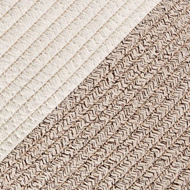 Large Laundry Hamper Tall Rope Storage Basket for Blanket Toys Dirty Clothes in Living Room Bathroom Bedroom - 15.32gal White and Brown, Laundry Baskets